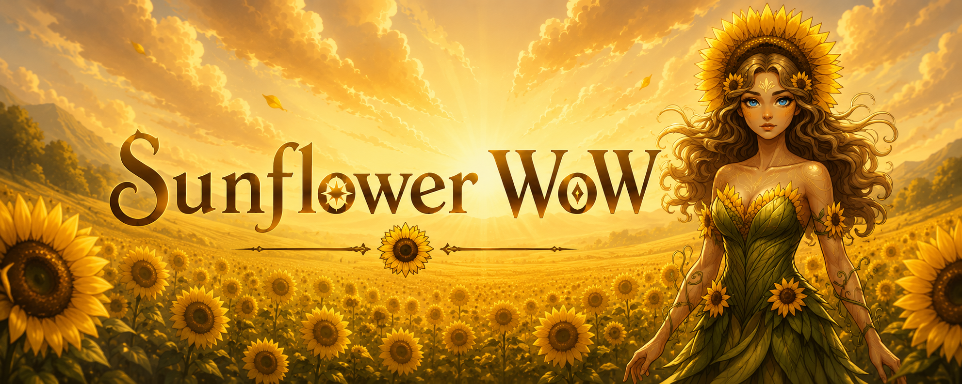 Sunflower WoW in a golden sunflower field